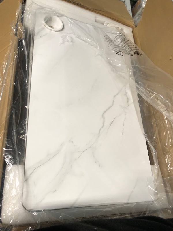 Photo 1 of white marble laptop cart