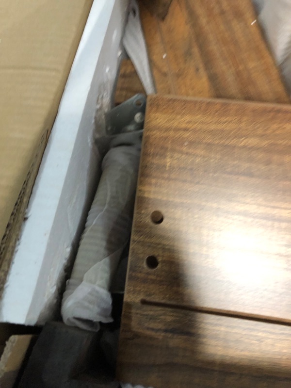 Photo 1 of Alohappy Nightstand Mid-Century Modern Side Table with 2 Storage Drawers and Solid Wood t Table Dresser for Bedroom, Livingroom Brown Walnut Brown