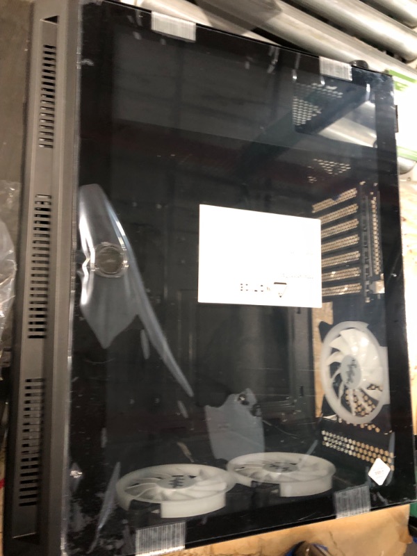 Photo 2 of MUSETEX ATX PC Case Pre-Install 6 PWM ARGB Fans, Mid Tower Gaming Case with Opening Tempered Glass Side Panel Door, Mesh