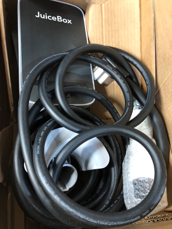 Photo 1 of JuiceBox 32 Smart Electric Vehicle (EV) Charging Station with WiFi - 32 amp Indoor/Outdoor Use (NEMA 14-50 Plug, Gray)… 32 Amp 14-50 Plug