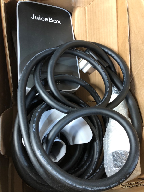 Photo 1 of JuiceBox 32 Smart Electric Vehicle (EV) Charging Station with WiFi - 32 amp Indoor/Outdoor Use (NEMA 14-50 Plug, Gray)… 32 Amp 14-50 Plug