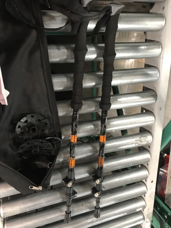 Photo 3 of * used * 
Cascade Mountain Tech Trekking Poles - Carbon Fiber Walking or Hiking Sticks with Quick Adjustable Locks Grey