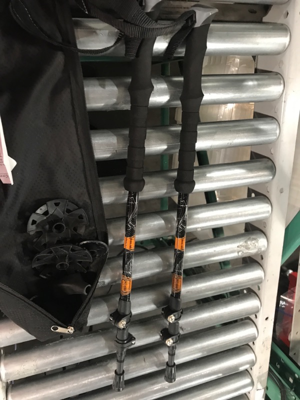 Photo 3 of Cascade Mountain Tech Trekking Poles - Carbon Fiber Walking or Hiking Sticks with Quick Adjustable Locks Grey