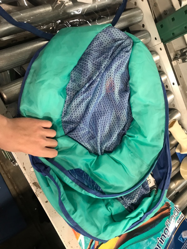 Photo 1 of SwimWays Spring Float Original Pool Lounge Chair with Hyper-Flate Valve, Teal Palm Graphic - Aqua