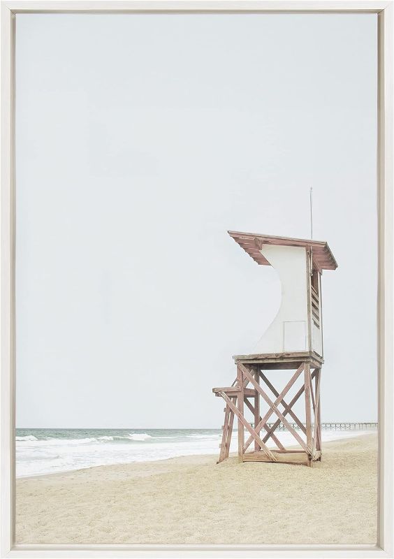 Photo 1 of Kate and Laurel Sylvie Wood Ocean Beach Lifeguard Tower Framed Canvas Wall