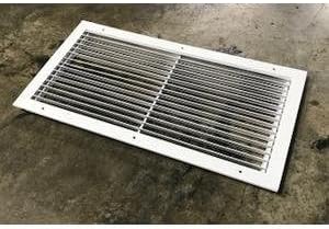 Photo 1 of  White Steel Lay-in Stationary BAR Horizontal Return Grille 24X14// stock image 