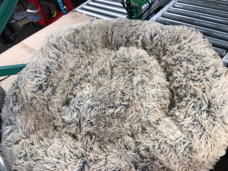 Photo 3 of **STOCK PHOTO FOR REFERENCE** Best Friends by Sheri The Original Calming Donut Cat and Dog Bed in Shag and Lux Fur, Machine Washable, High Bolster, Multiple Sizes XL Shag Taupe Large 36" x 36" Bed Only