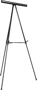 Photo 1 of Amazon Basics High Boardroom Black Aluminum Flipchart Whiteboard and Display Easel Stand with Adjustable Height Telescope Tripod, Black, 35 x 2 x 28 Inches Lightweight Board Easel