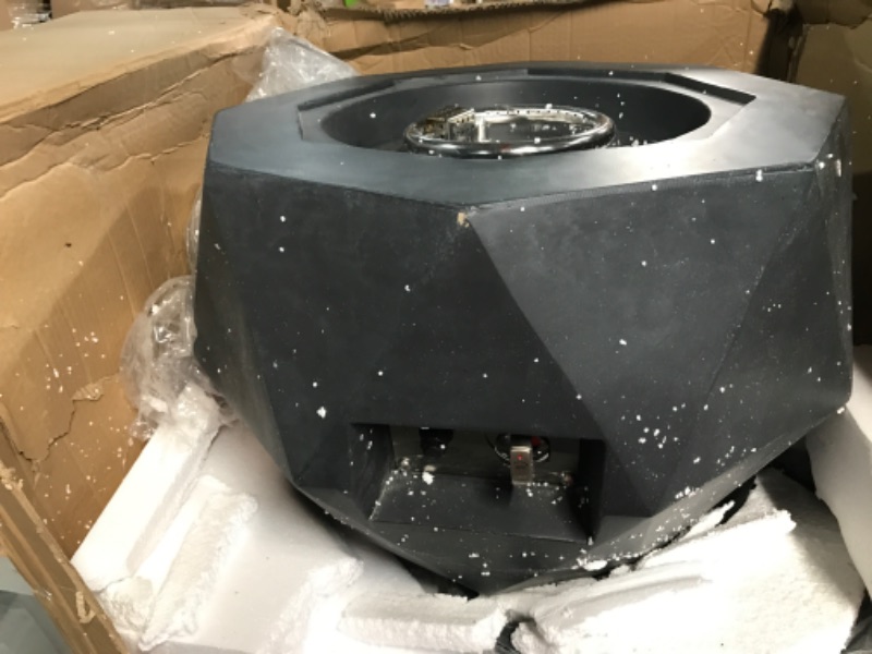 Photo 5 of **MISSING PART-SEE COMMENTS** Kante Concrete/Metal Outdoor Propane Gas Smokeless Rhombohedron Fire Pit Table w/50,000 BTU & Weather Resistant Cover,