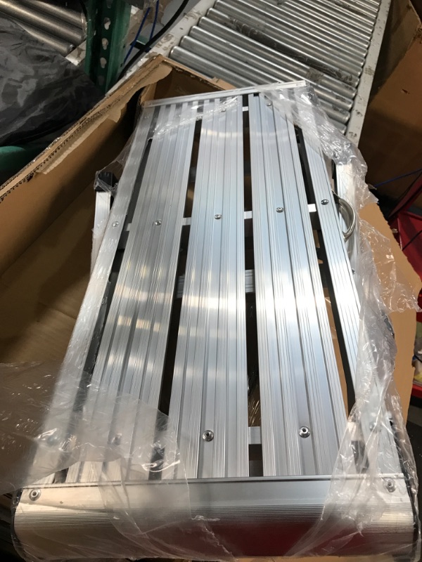 Photo 1 of Whubefy Work Platform Step Ladder 330lbs Capacity, Portable Folding Aluminum Ladders Stool with 30'' Anti-Slip Surface