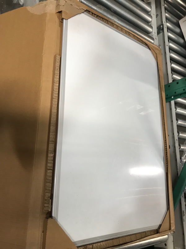 Photo 2 of Amazon Basics Magnetic Dry Erase White Board, 36 x 24-Inch Whiteboard - Silver Aluminum Frame 24" x 36" Magnetic, Aluminum Frame