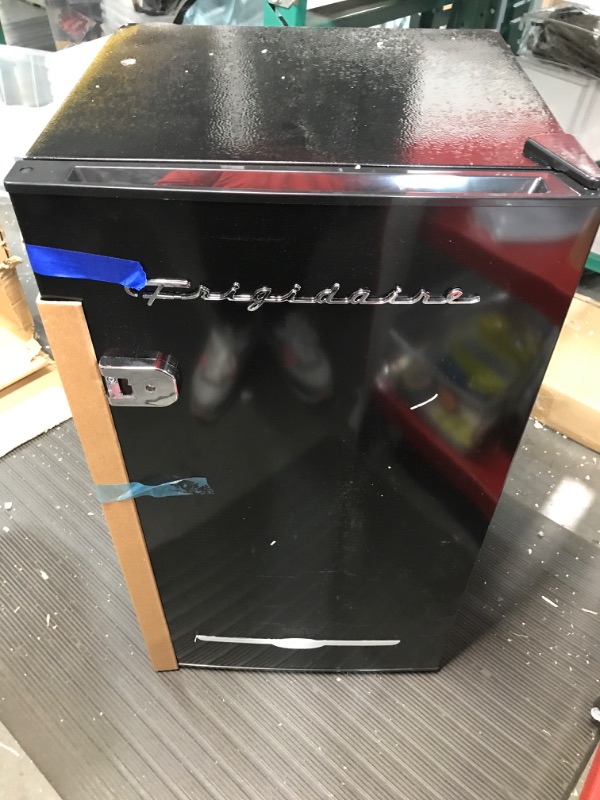 Photo 1 of *MINOR DAMAGE*
FRIGIDAIRE EFR376-BLACK 3.1 Cu Ft Black Retro Bar Fridge with Side Bottle Opene