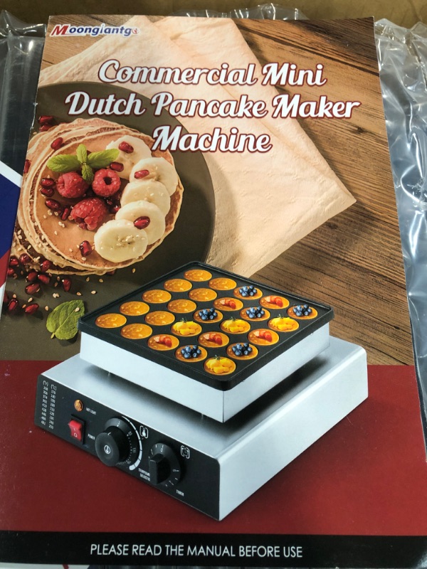 Photo 3 of **PARTS ONLY**
Moongiantgo Mini Dutch Pancake Maker 50PCS, Non-stick 50-300? Temp and 0-5 Time 110V 