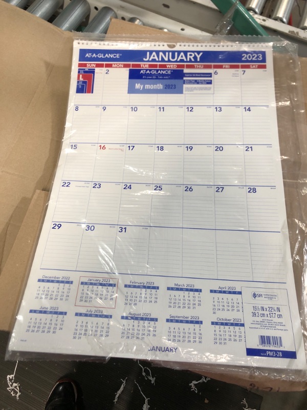 Photo 2 of AT-A-GLANCE 2023 Wall Calendar, 15-1/2" x 22-3/4", Large, Spiral Bound, Monthly (PM328) Large 2023 New Edition Calendar