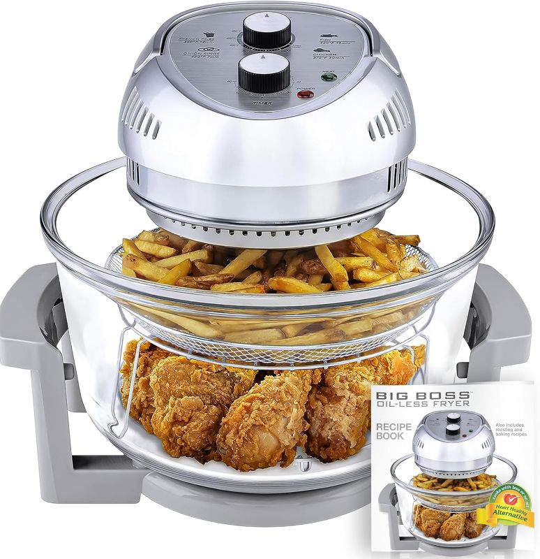 Photo 1 of Big Boss 16Qt Large Air Fryer – Large Capacity Non Toxic Glass Air Fryer Oven Silver