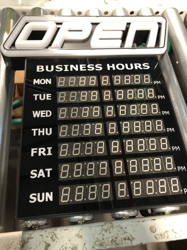 Photo 4 of **PARTS ONLY** GLI Led Open Sign with Business Hours  – Programmable App, 15 x 16.5 inch