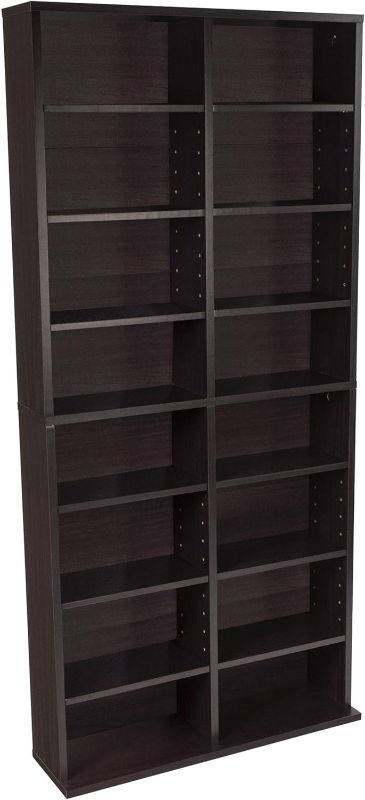 Photo 1 of Atlantic Oskar Adjustable Media Cabinet 12 Adjustable and 4 fixed shelves PN in Espresso