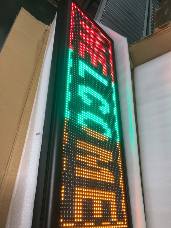 Photo 3 of VEVOR WiFi P10 Led Sign Full Color 38" x 6.5", Indoor High Resolution Programmable Led Scrolling Display 