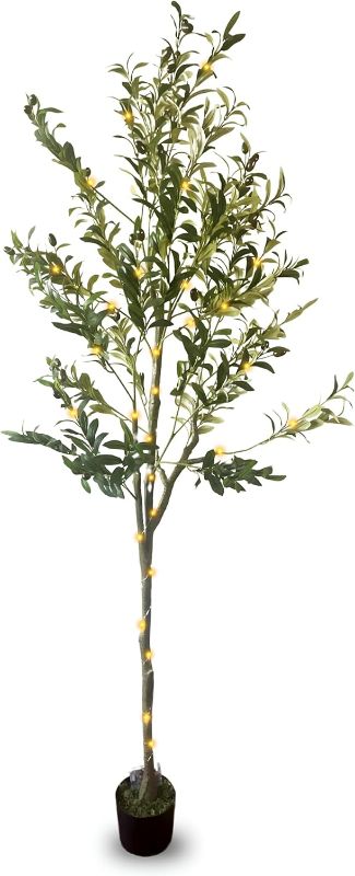 Photo 1 of Faux Olive Tree 6ft, Artificial Olive Tree with Realistic Branches, Olives