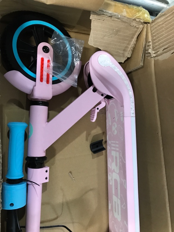 Photo 2 of **NONREFUNDABLE**FOR PARTS OR REPAIR**SEE NOTES**
RCB Electric Scooter for Kids, Colorful Neon Lights,  Ages 6+ Pink not tested