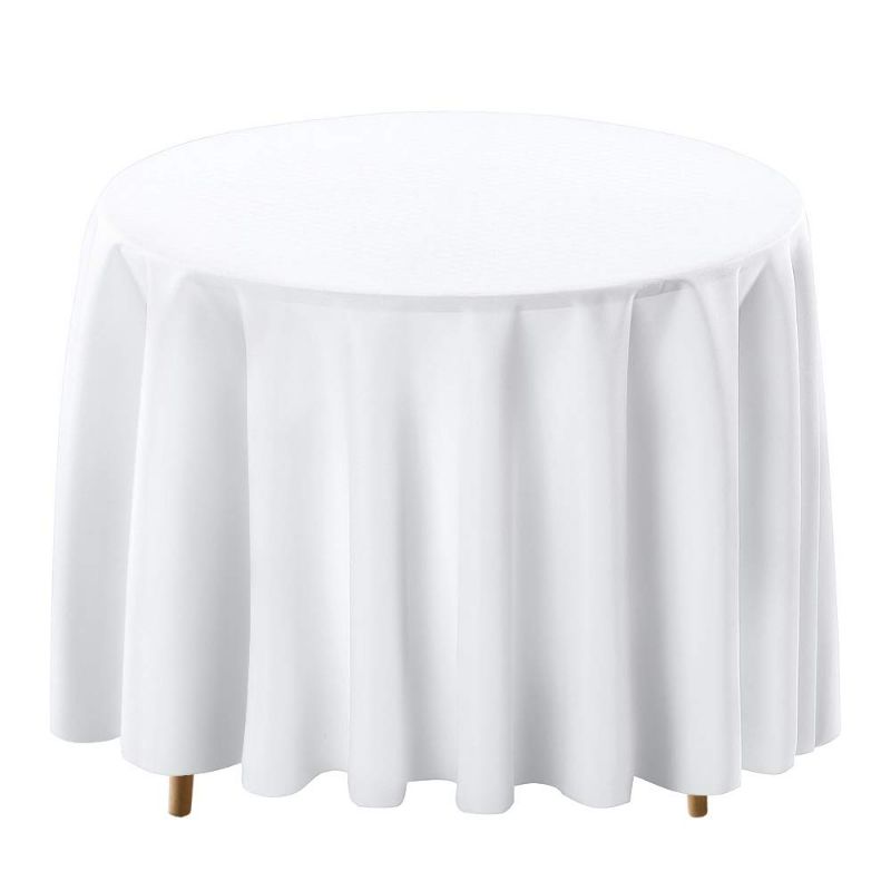 Photo 1 of Surmente Tablecloth 132 Inch Round Polyester Table Cloth (White)