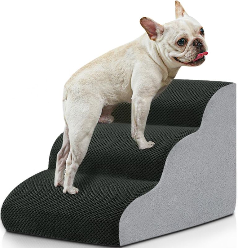 Photo 1 of Dog Stairs to Bed, 3-Step Dog Steps for High Bed and Couch,BLUE