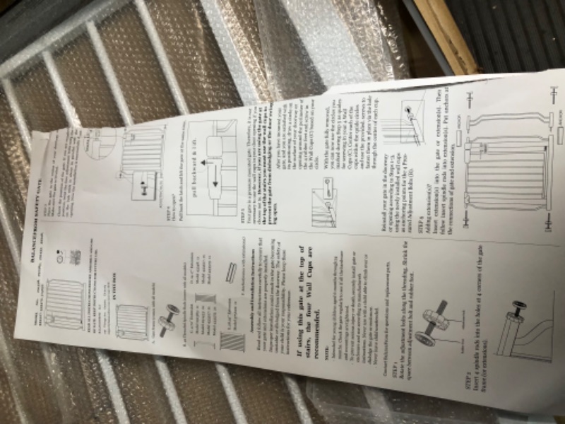 Photo 3 of BalanceFrom Easy Walk-Thru Safety Gate for Doorways and Stairways with Auto-Close/Hold-Open Features, Multiple Sizes, White 30-inch Tall, No Caps Fits 29.1 - 33.8" Wide