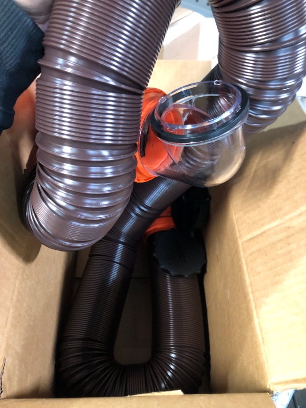 Photo 3 of Camco RhinoFLEX RV Sewer Hose Kit with Swivel Transparent Elbow 