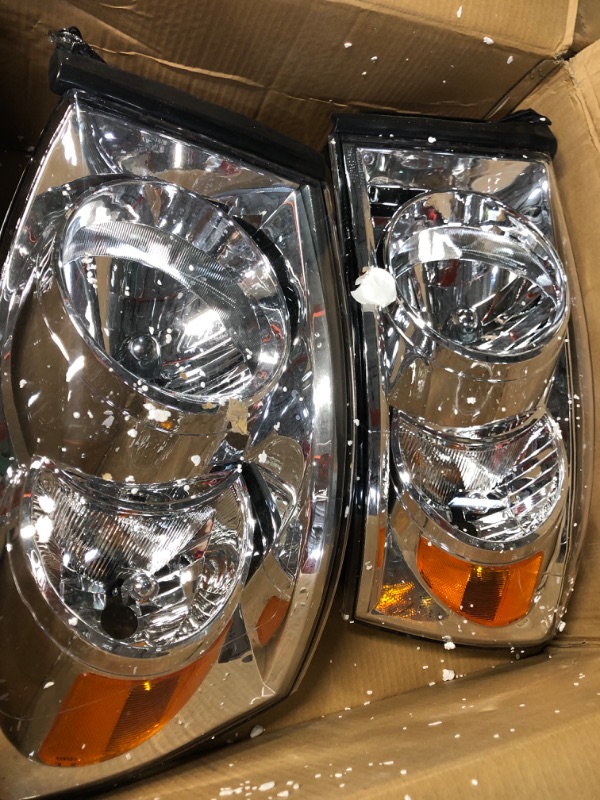 Photo 7 of AUTOSAVER88 Headlight Assembly Compatible with 2006-2008 Dodge Ram 1500/2006-2009 Dodge Ram 2500 3500 Replacement Headlamp Driving Light Chrome Housing Amber Reflector OE - Chrome/Amber/Clear