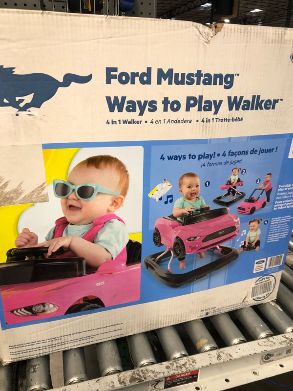 Photo 2 of Bright Starts Ford Mustang Ways to Play 4-in-1 Baby Activity Push Walker, Pink, Age 6 months+ Ford Mustang Pink