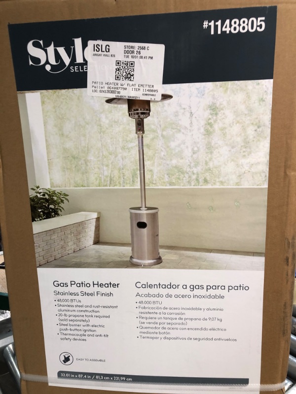 Photo 2 of [READ NOTES]
Garden Treasures Gas Patio Heater 48000 BTU Stainless Steel