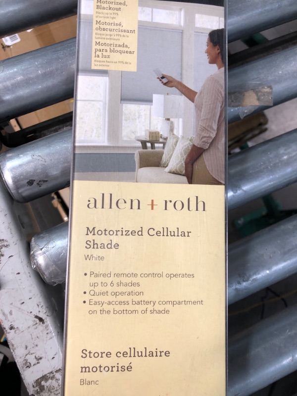 Photo 2 of **SEE NOTES*****
Allen + Roth Motorized Cellular Shade 34-in x 72-in White Blackout Cordless Motorized Cellular Shade Polyester | 78625