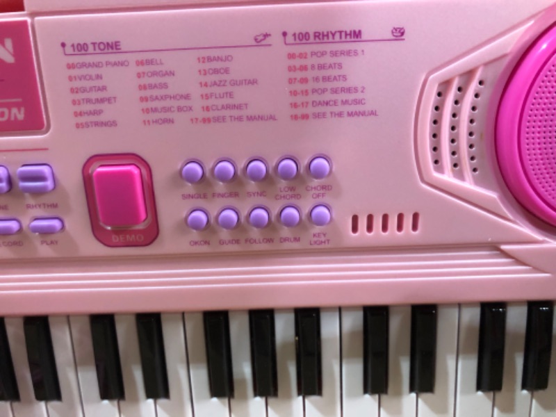 Photo 3 of **NO POWER CABLE OR MIC** MISSING PARTS NO RETURNS** WOSTOO Electric Keyboard Piano for Kids-Portable 61 Key Electronic Musical Karaoke Keyboard