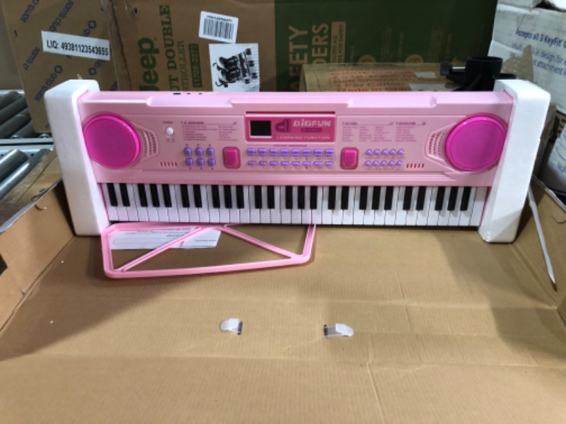 Photo 2 of **NO POWER CABLE OR MIC** MISSING PARTS NO RETURNS** WOSTOO Electric Keyboard Piano for Kids-Portable 61 Key Electronic Musical Karaoke Keyboard