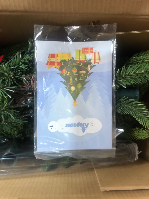 Photo 1 of (DAMAGED/SEE NOTES) Alupssuc 6ft Prelit Premium Artificial Hinged Full Christmas Tree with Remote Control, , 6 FT