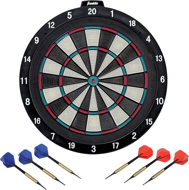 Photo 1 of ***USED - NO DARTS INCLUDED - DARTBOARD ONLY***
Franklin Sports Soft Tip Dartboard, 18x1-Inch