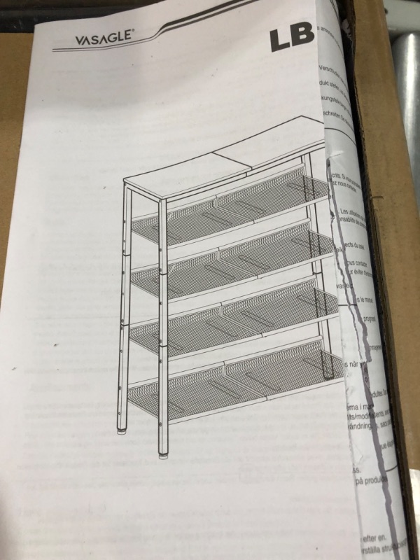 Photo 2 of VASAGLE Shoe Rack, 5-Tier Shoe Rack Organizer for Closet Entryway with Storage Shelves and Spacious Top, Free Standing, Steel, Industrial, Rustic Brown and Black ULBS038B01