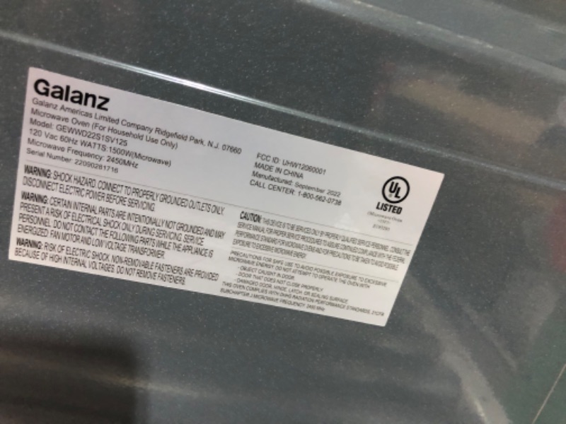 Photo 4 of (READ NOTES) Galanz Microwave Oven ExpressWave with Patented Inverter Technology, Sensor Cook & Sensor Reheat, 10 Variable Power Levels, Express Cooking Knob, 1250W 2.2 Cu Ft Stainless Steel GEWWD22S1SV125