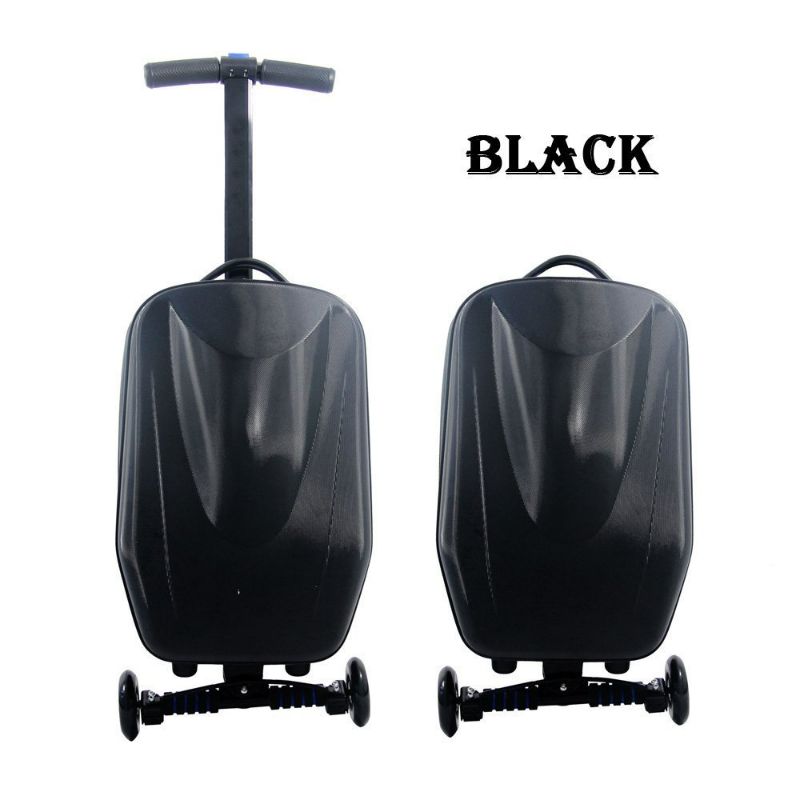 Photo 1 of ***DAMAGED - ZIPPER BROKEN - SEE PICTURES***
Scooter Luggage Carry On Hardshell Ride On Suitcase Scooter for Kids Age 4-15, Multifunctional Ride On Lightweight Kids Luggage with Wheels (Black)