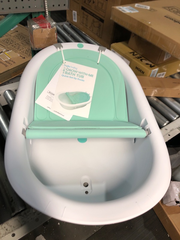 Photo 2 of 4-in-1 Grow-with-Me Bath Tub by Frida Baby Transforms Infant Bathtub to Toddler Bath Seat with Backrest for Assisted Sitting in Tub