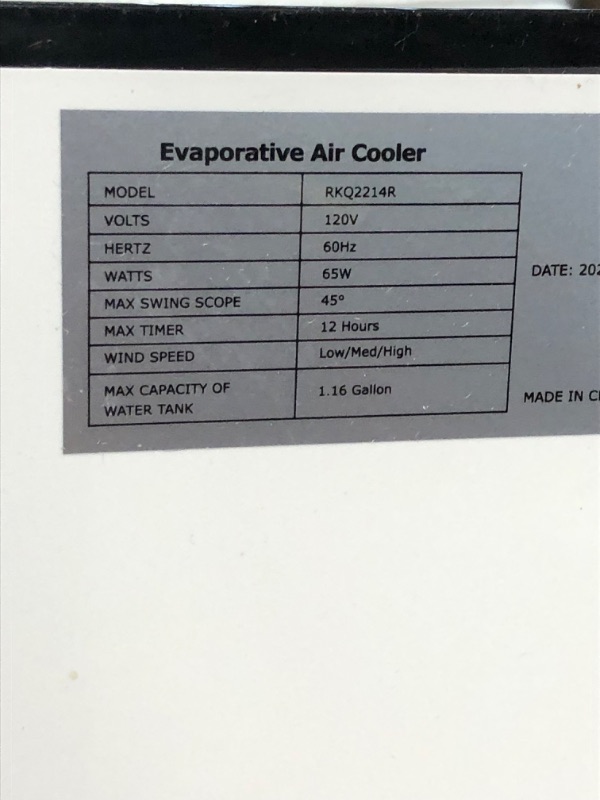 Photo 4 of * functional * missing ice packs * 
Portable Air Conditioner, 3-IN-1 Evaporative Air Cooler Windowless, 4 Modes & 3 Speeds Personal Swamp Cooler