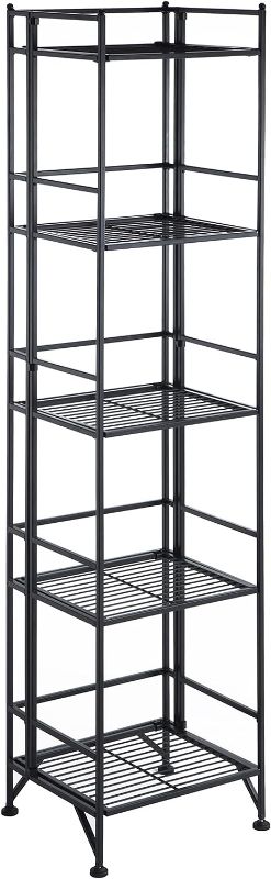 Photo 1 of ***USED - WARPED - SEE NOTES***
Convenience Concepts Xtra Storage 5 Tier Folding Metal Shelf, Black Black Metal Shelf