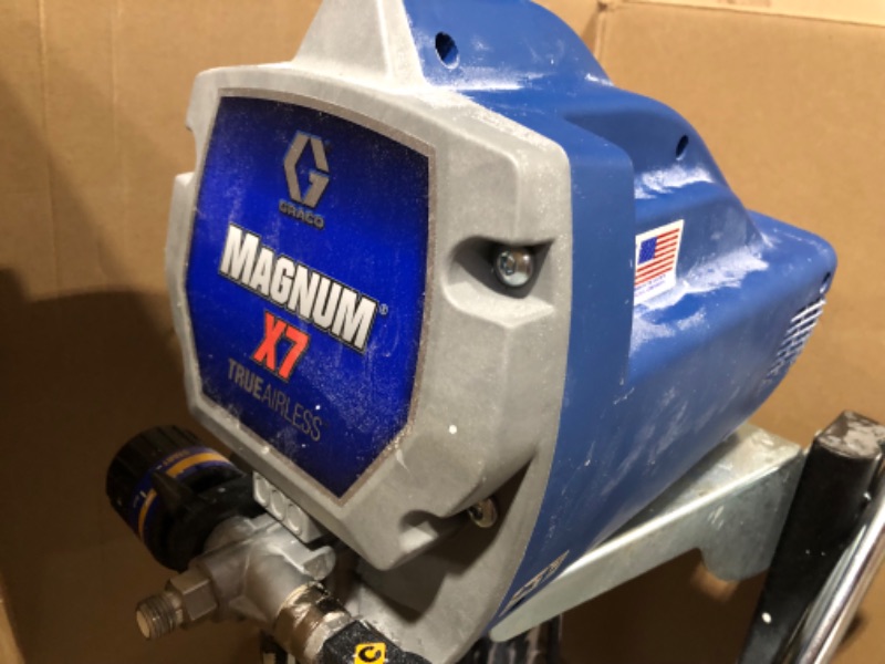 Photo 1 of **FOR PARTS ONLY** HAS DRIED PAINT  Graco Magnum 262805 X7 Cart Airless Paint Sprayer, Gray 