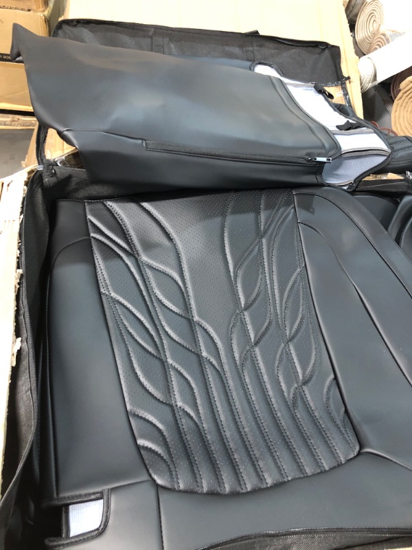 Photo 4 of Huidasource Tesla Model 3 Seat Covers Black, Waterproof Leather Front & Rear Tesla Car Seat Cover