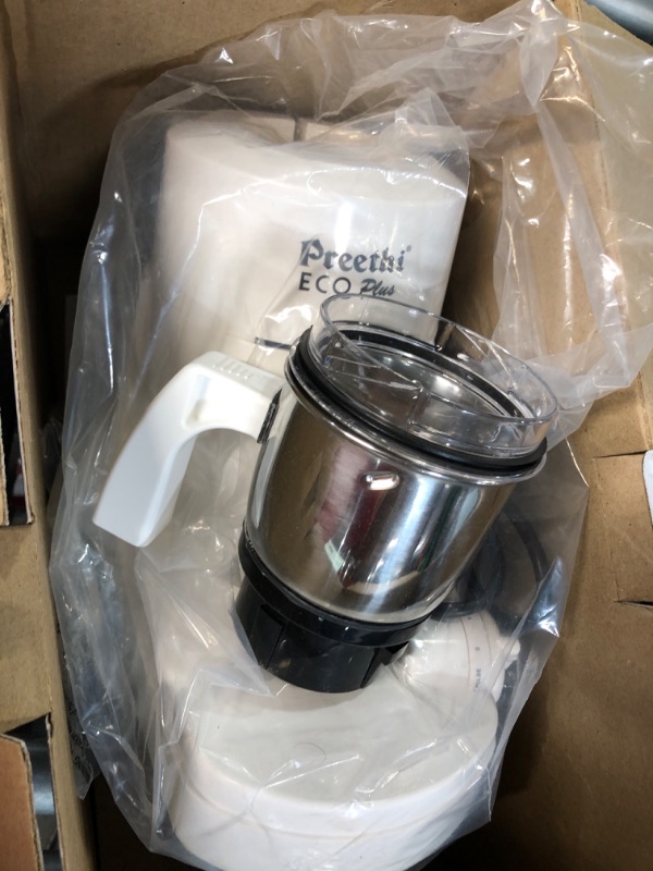 Photo 3 of **Missing One Jar** Preethi Eco Plus Mixer Grinder 110-Volt for use in USA/Canada, white, 3-jar