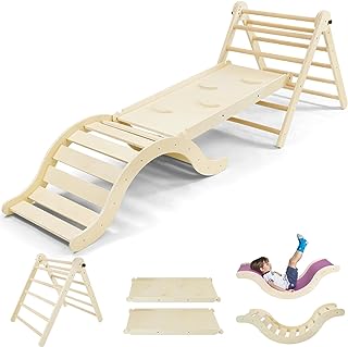 Photo 1 of bbgroundgrm Beech Pikler Triangle Set Climber 5 in 1, Toddler Climbing 