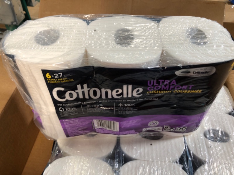Photo 1 of Cottonelle Ultra Comfort Toilet Paper with Cushiony CleaningRipples Texture, 24 Family Mega Rolls (24 Family Mega Rolls = 108 regular rolls) (4 Packs of 6 Rolls) 325 Sheets per Roll