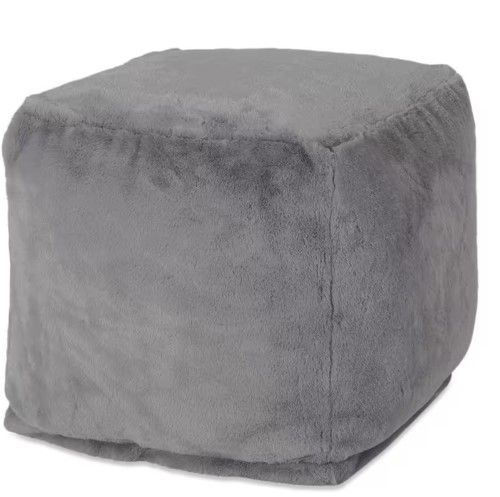 Photo 1 of **STOCK PHOTO REFERENCE ONLY** Loubar BROWN Faux Fur Cube Pouf
