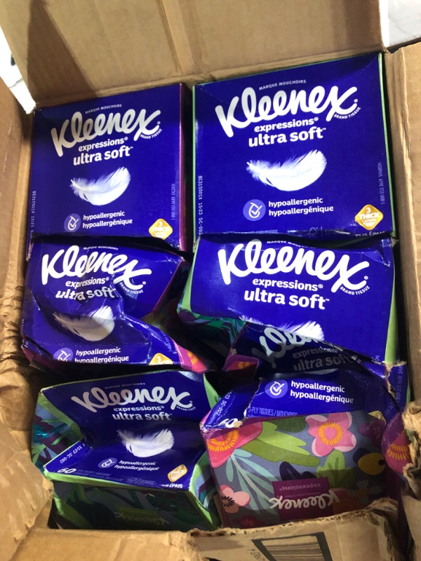 Photo 3 of Kleenex Expressions Ultra Soft Facial Tissues, Soft Facial Tissue, 8 Flat Boxes, 120 Tissues per Box, 3-Ply (960 Total Tissues)