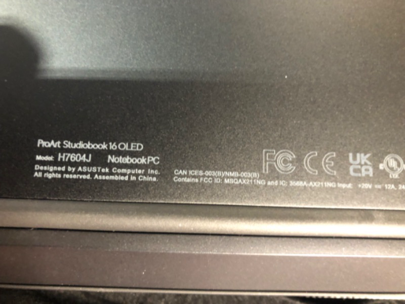 Photo 7 of ASUS 2023 ProArt StudioBook 16 OLED Laptop, 16” 3.2K OLED Touch Display, Intel Core i9-13980HX CPU, Nvidia Geforce RTX 4070 GPU, 32GB DDR5 SO-DIMM RAM, 1TB SSD, Windows 11 Home, H7604JI-DS96T